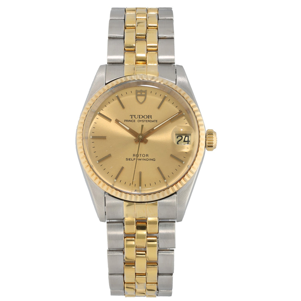 Tudor Prince Oysterdate 72033, champane coloured dial in a stainless steel and gold bracelet, face image