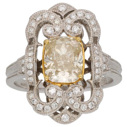 18ct Bicolour Gold 2.59ct Diamond Dress/Cocktail Ring Size O