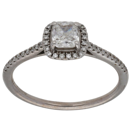 18ct Gold 0.72ct Diamond Solitaire Ring With Accent Stones Size M
