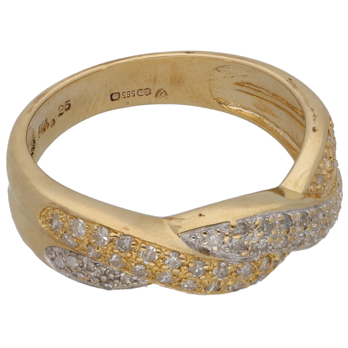 14ct Gold 0.25ct Diamond Dress/Cocktail Ring Size O