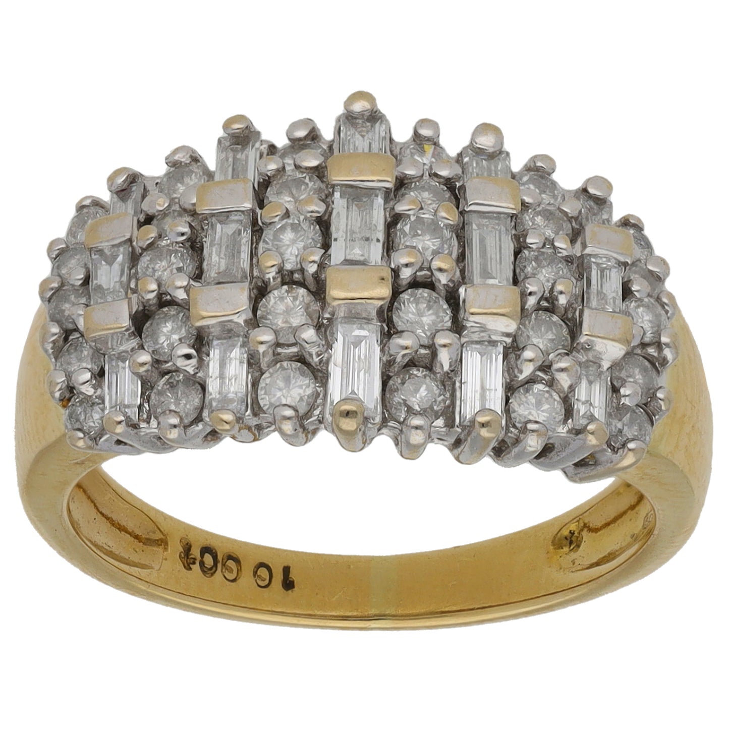 9ct Gold 1.00ct Diamond Dress/Cocktail Ring Size N