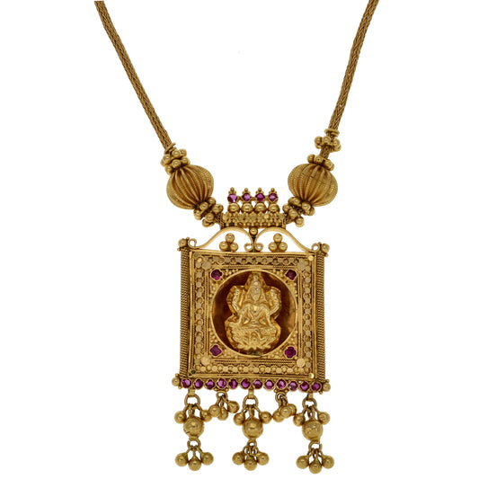 22ct Gold Imitation Gems Fancy Necklace 15"