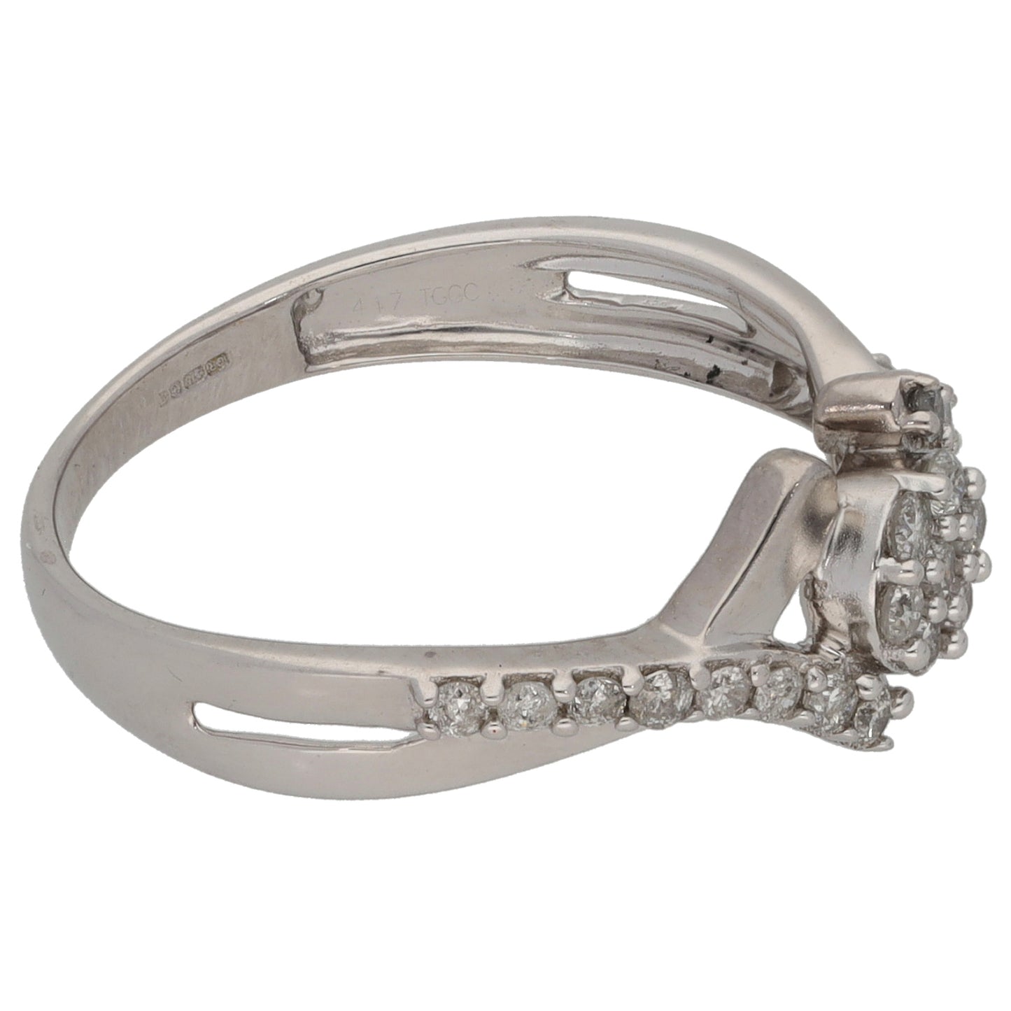 9ct White Gold 0.30ct Diamond Cluster Ring Size N