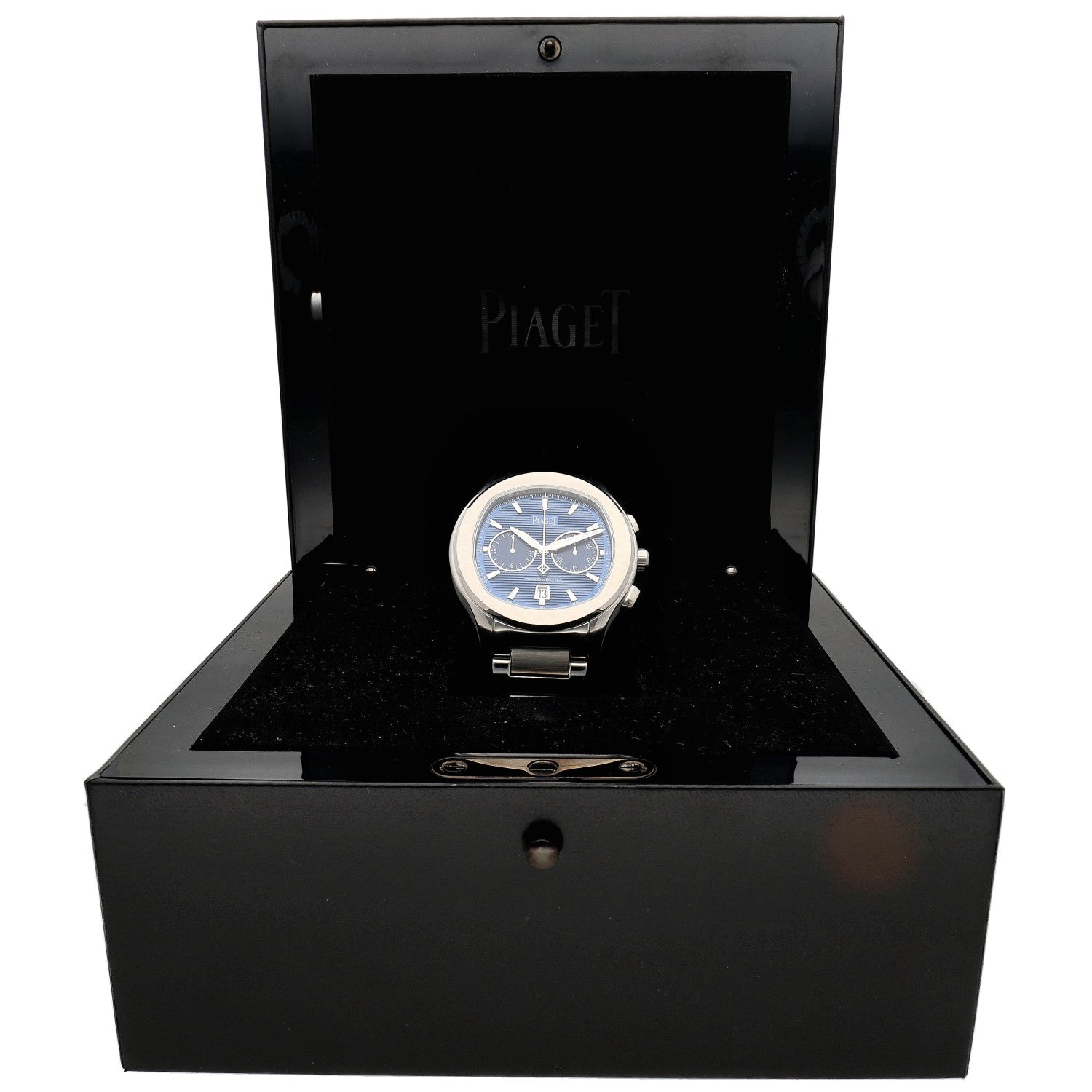 Piaget Polo Chronograph G0A41006 Stainless Steel, Blue Dial, Box Image