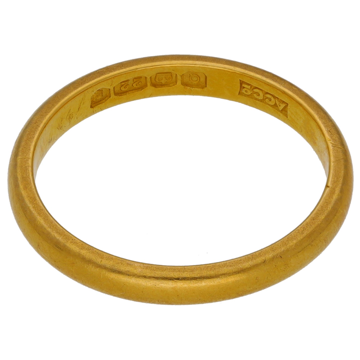 22ct Gold Plain Wedding Ring Size N