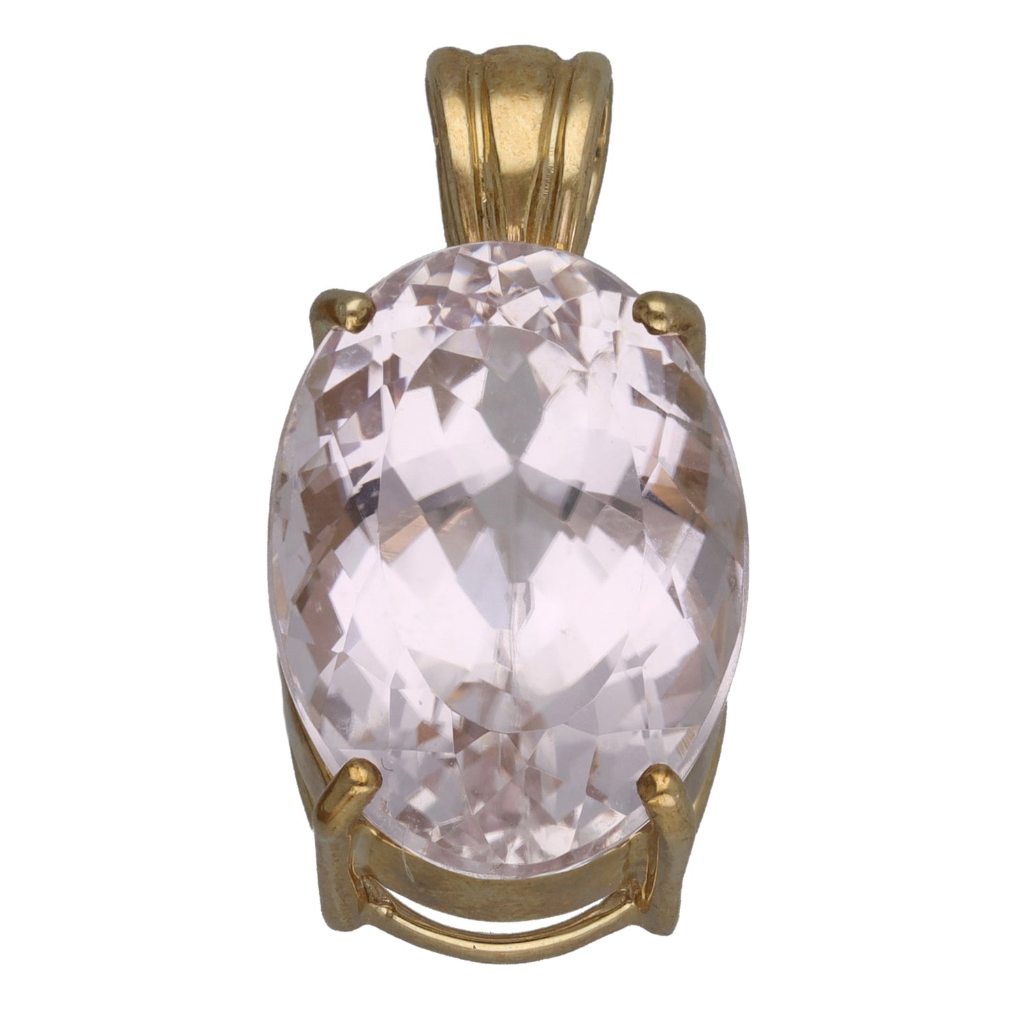9ct Gold Kunzite Single Stone Pendant