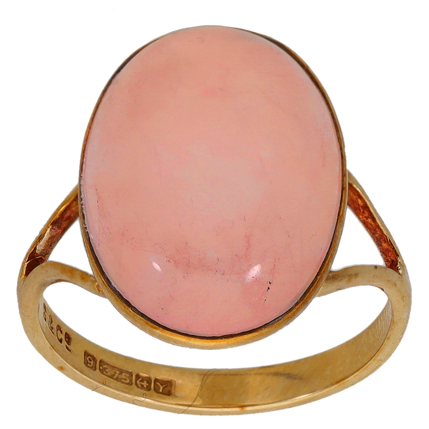 9ct Gold Rose Quartz Single Stone Ring Size K