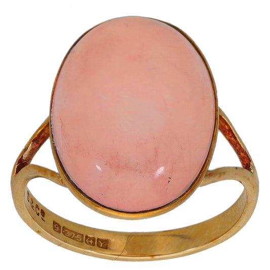 9ct Gold Rose Quartz Single Stone Ring Size K