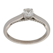 Load image into Gallery viewer, 18ct White Gold 0.52ct Diamond Solitaire Ring With Accent Stones Size Q
