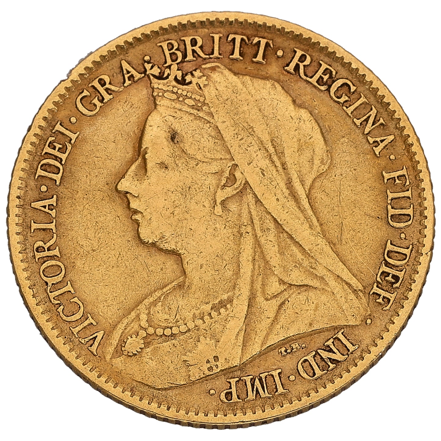 22ct Gold Queen Victoria Half Sovereign Coin 1898