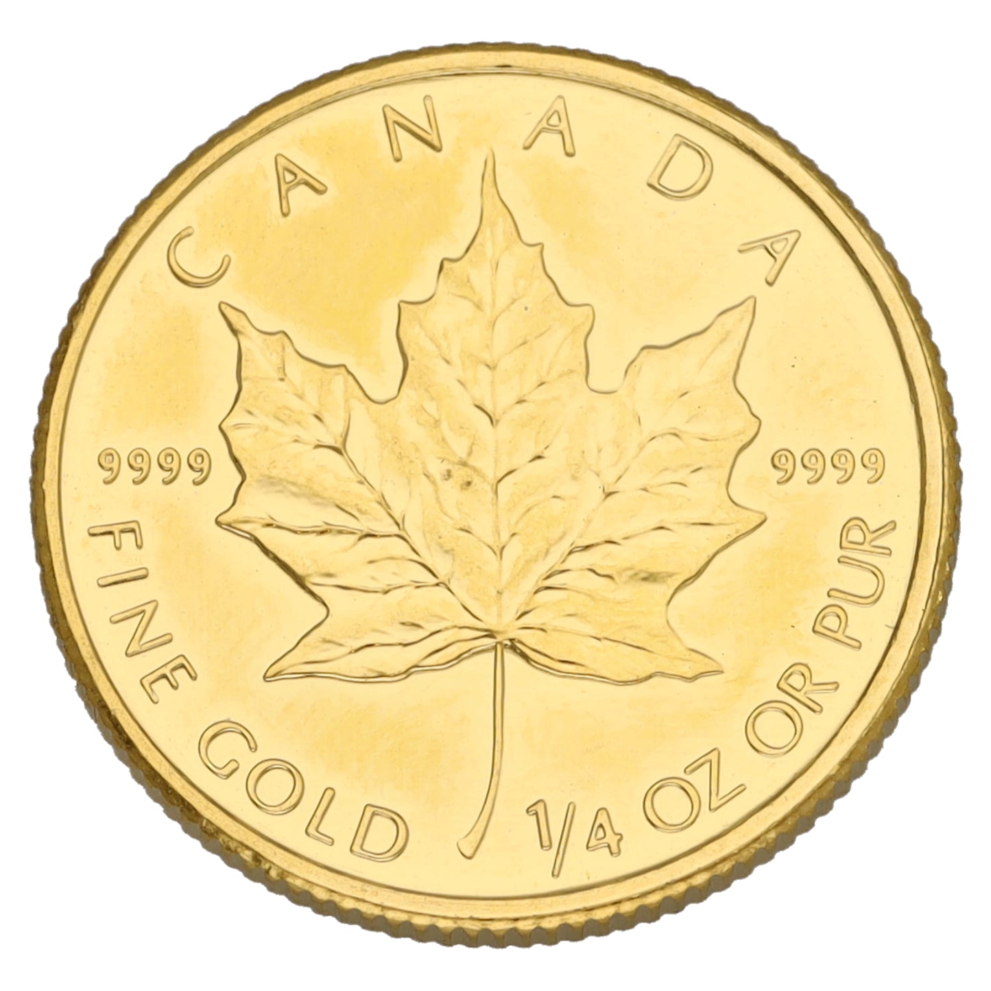 24ct Gold Canada Maple 1/4 OZ Coin 2013