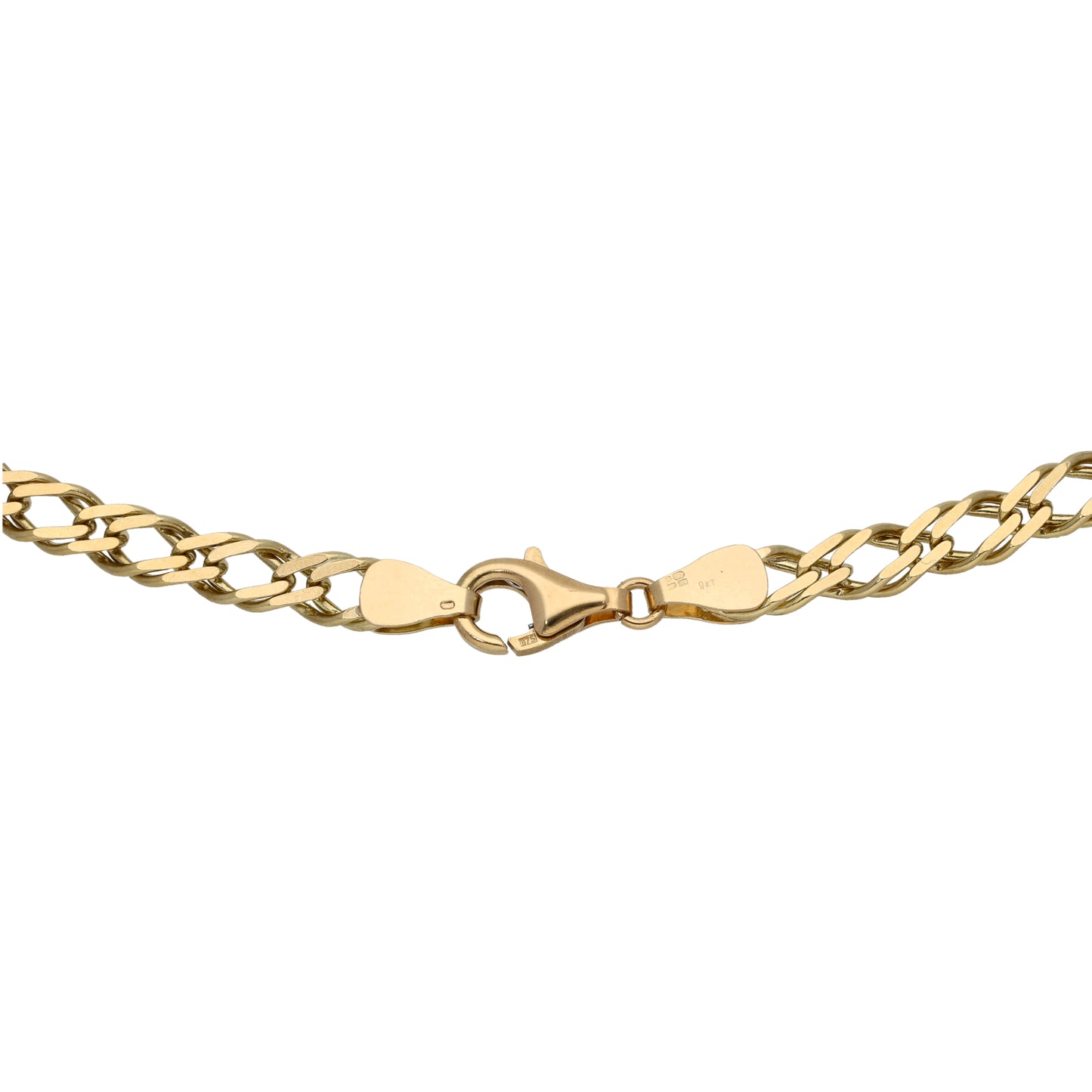 9ct Gold Double Curb Chain 18"