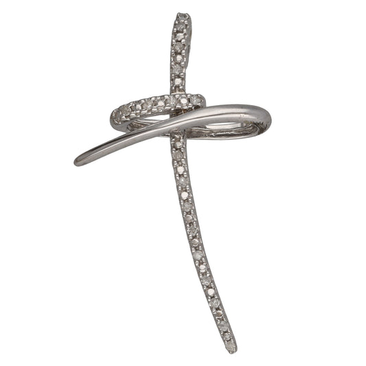 9ct Gold 0.10ct Diamond Cross Pendant