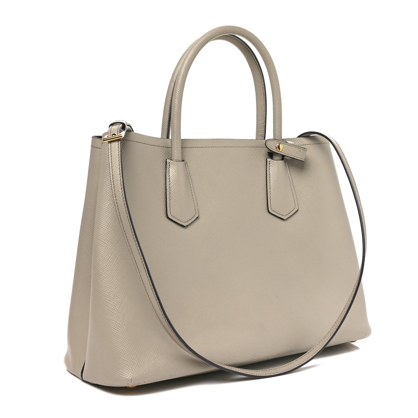 Prada Saffiano Cuir Double Leather Bag - Pomice