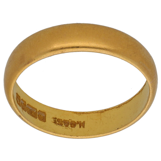 22ct Gold Plain Wedding Ring Size K