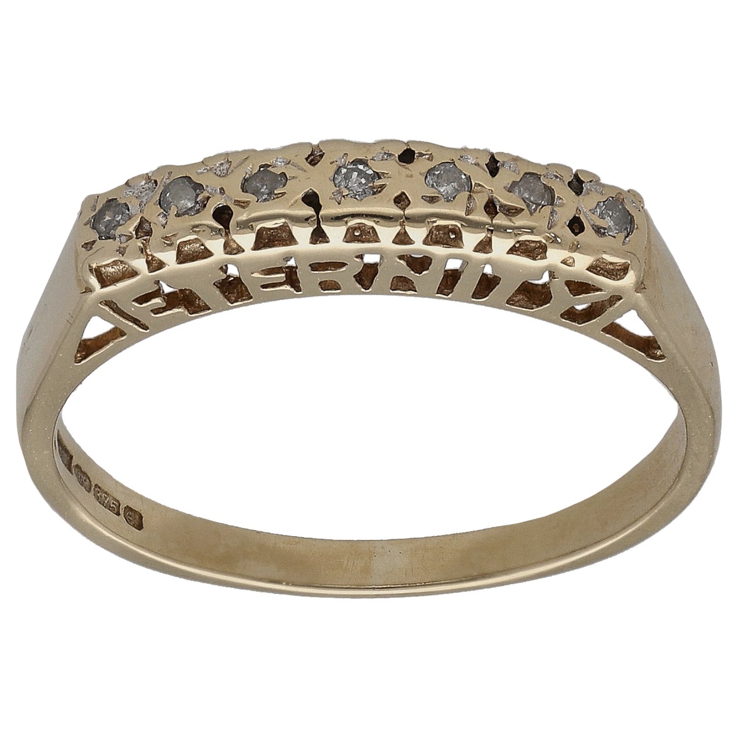 9ct Gold 0.07ct Diamond Half Eternity Ring Size M