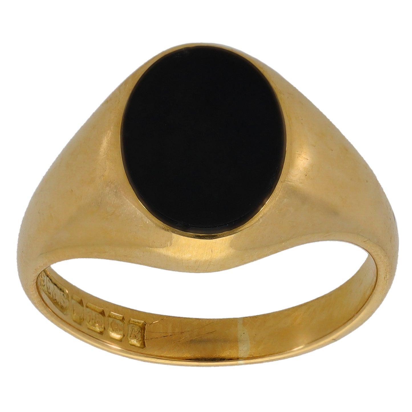 18ct Gold Onyx Signet Ring Size P