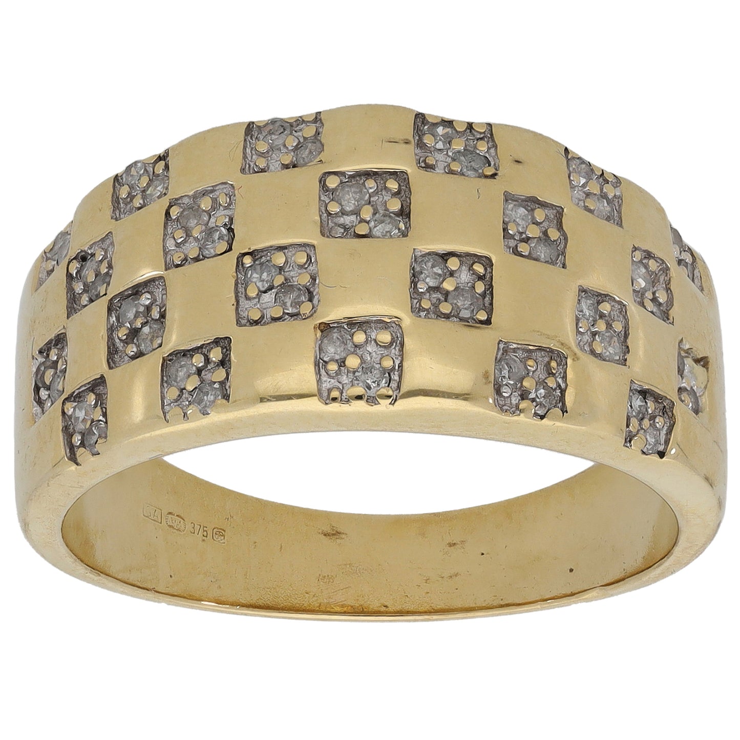 9ct Gold 0.22ct Diamond Dress/Cocktail Ring Size S