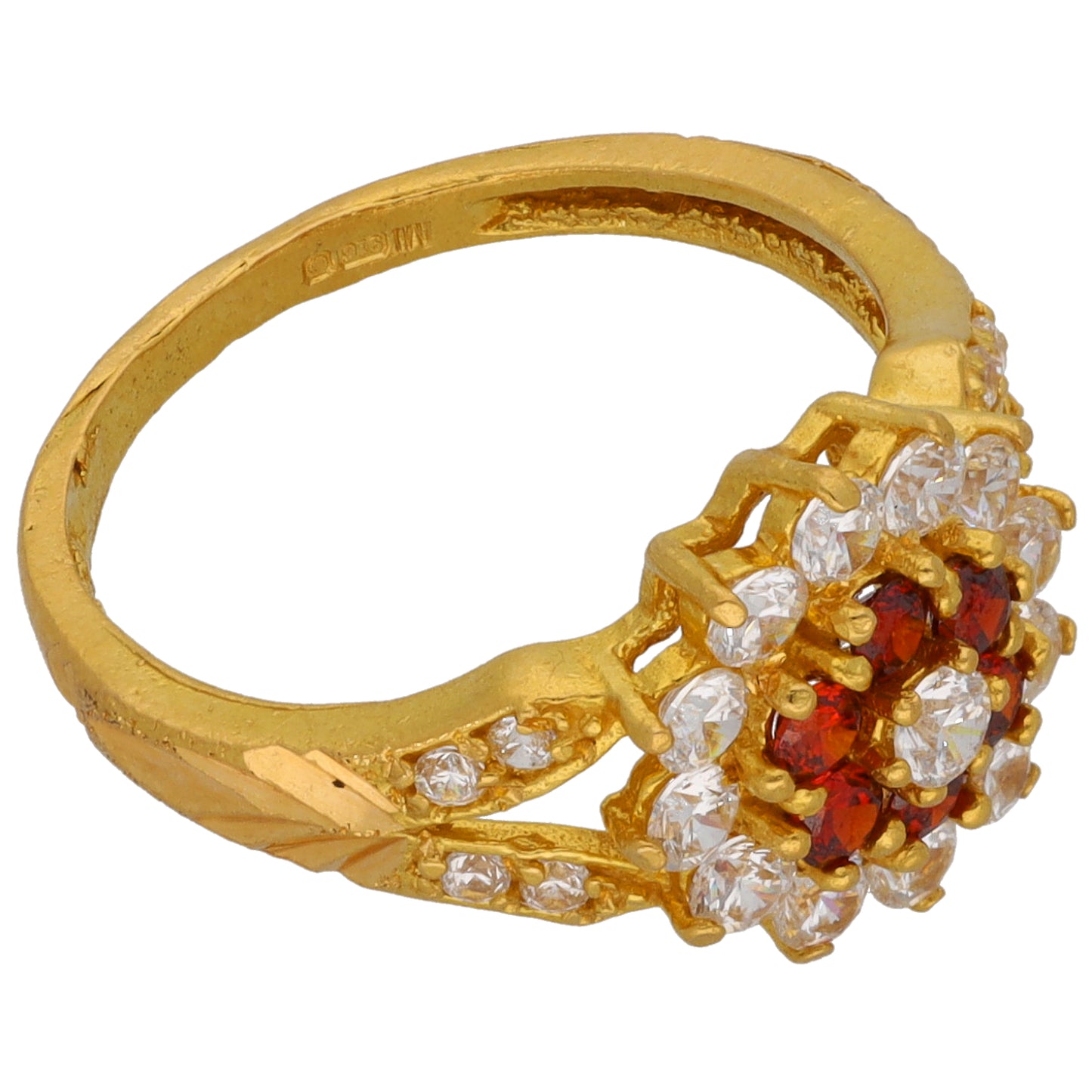 22ct Gold Imitation Gems Dress/Cocktail Ring Size L