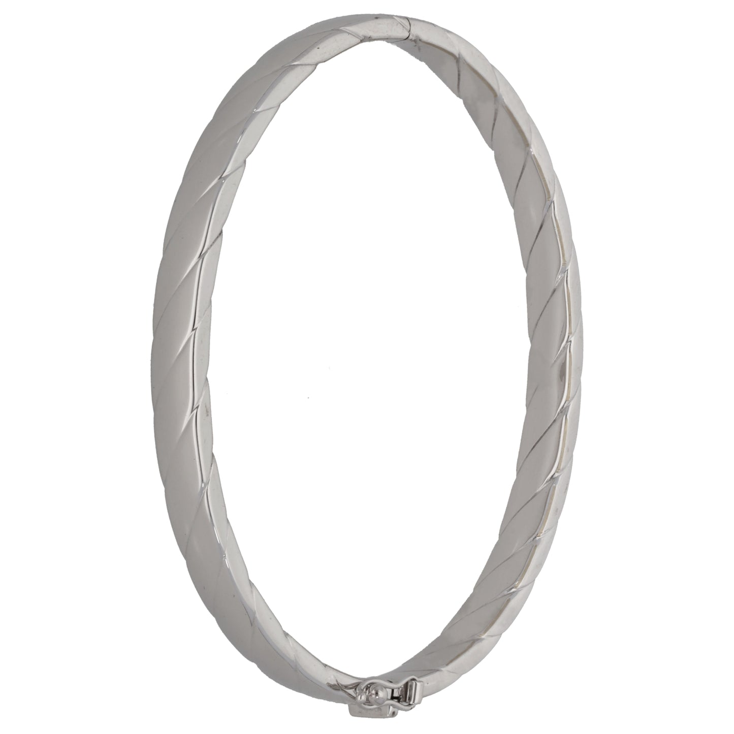 9ct White Gold Hinged/Clasp Bangle