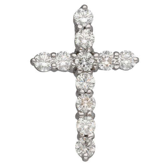 18ct White Gold 1.65ct Diamond Cross Pendant