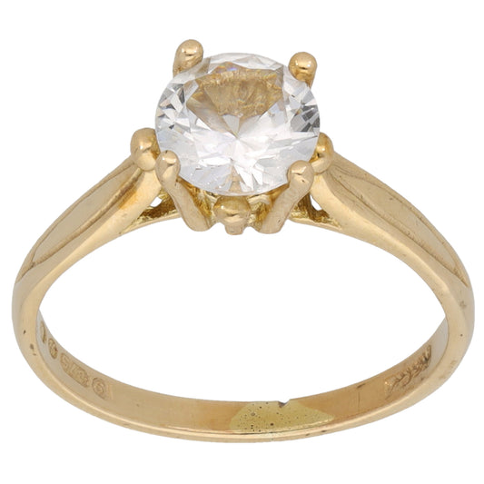 9ct Gold Topaz Single Stone Ring Size K
