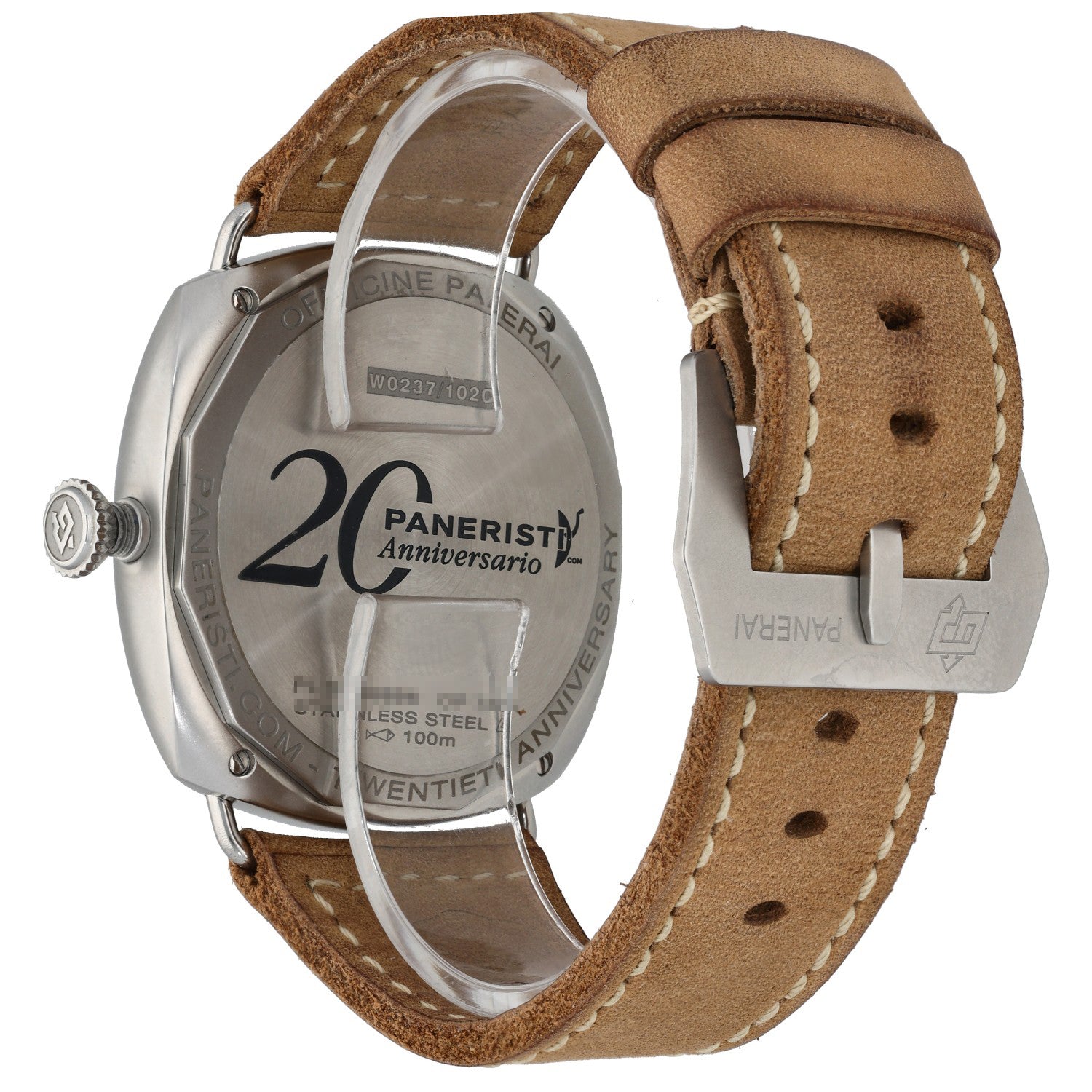 Panerai Radiomir Paneritsa PAM02020, brown dial, brown leather strap, limited edition watch 