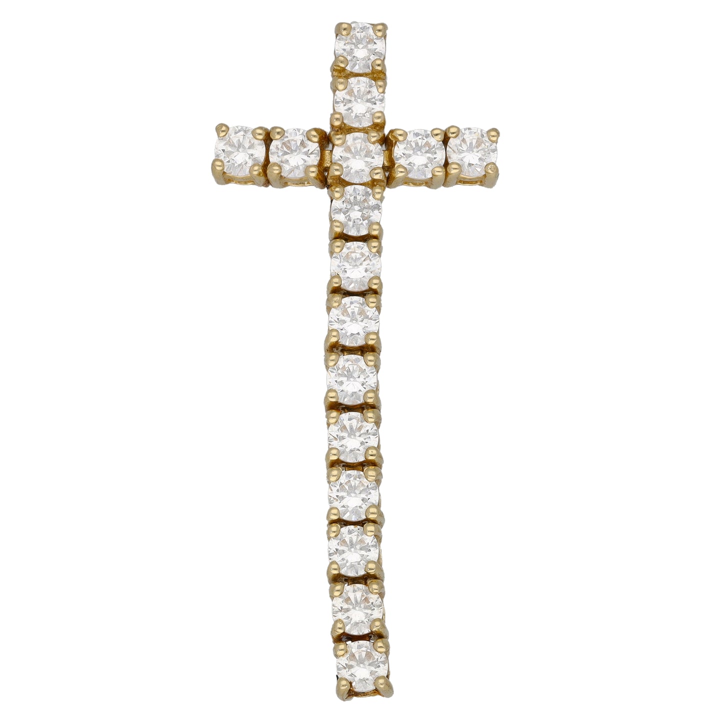 14ct Gold Cubic Zirconia Cross Pendant