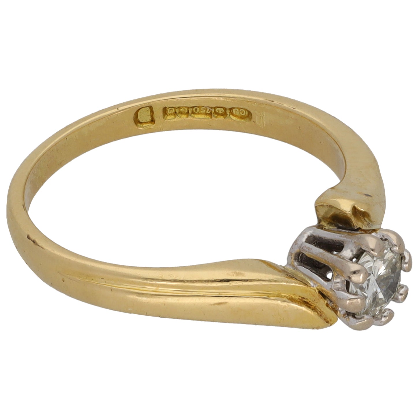 18ct Gold 0.28ct Diamond Solitaire Ring Size L
