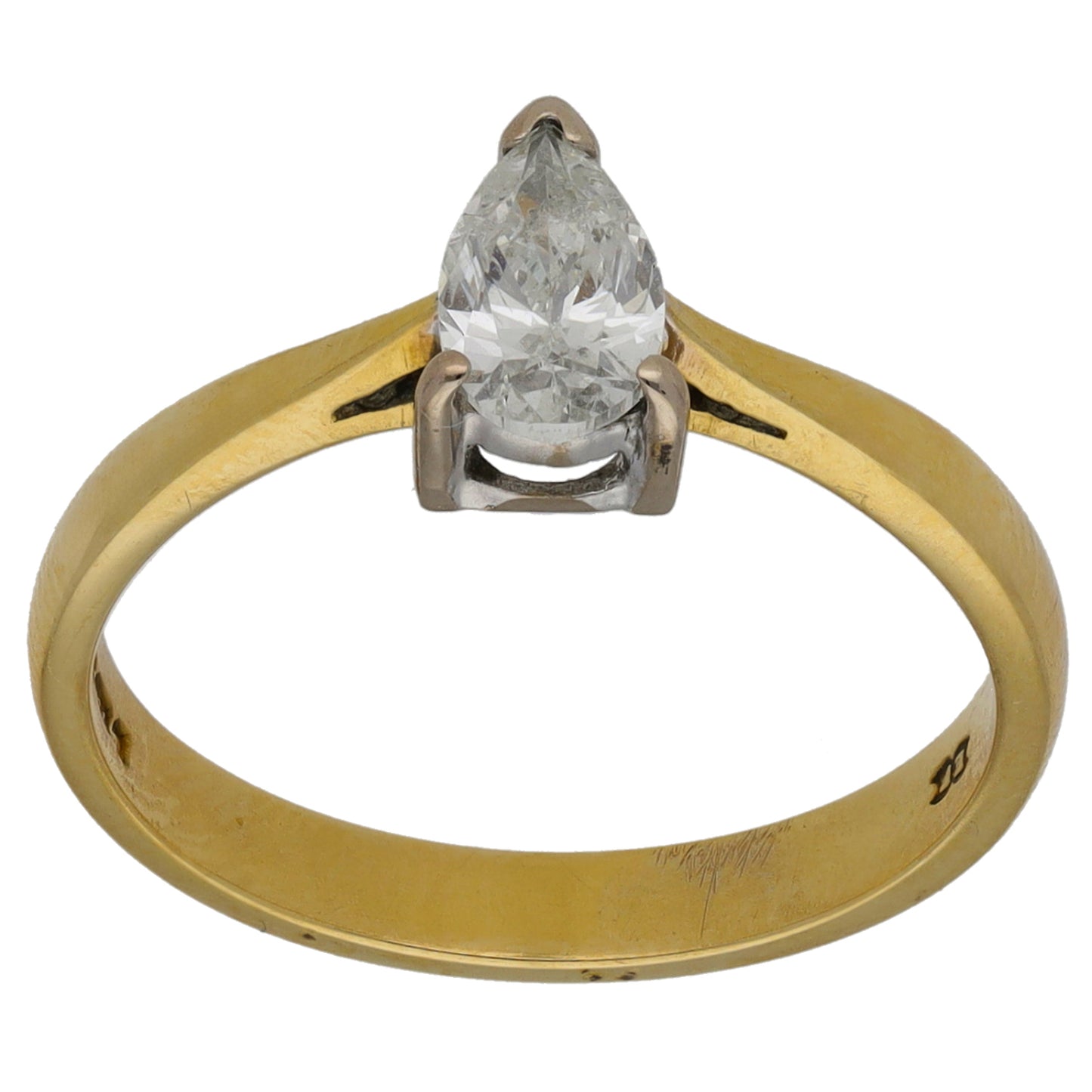18ct Gold 0.48ct Diamond Solitaire Ring Size N