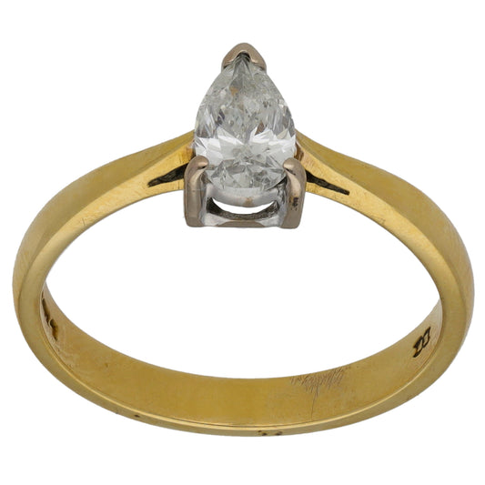 18ct Gold 0.48ct Diamond Solitaire Ring Size N