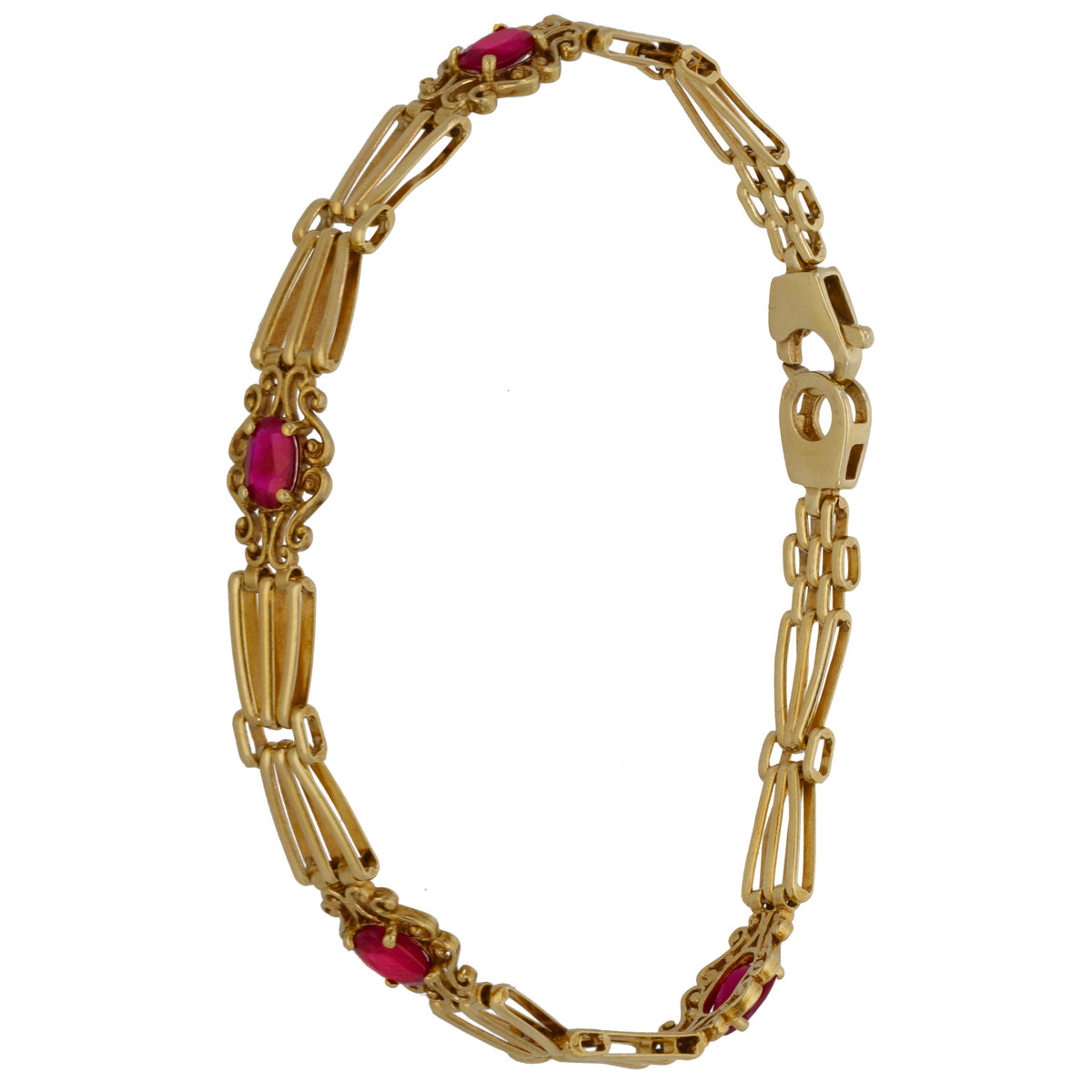 9ct Gold Ruby Fancy Bracelet