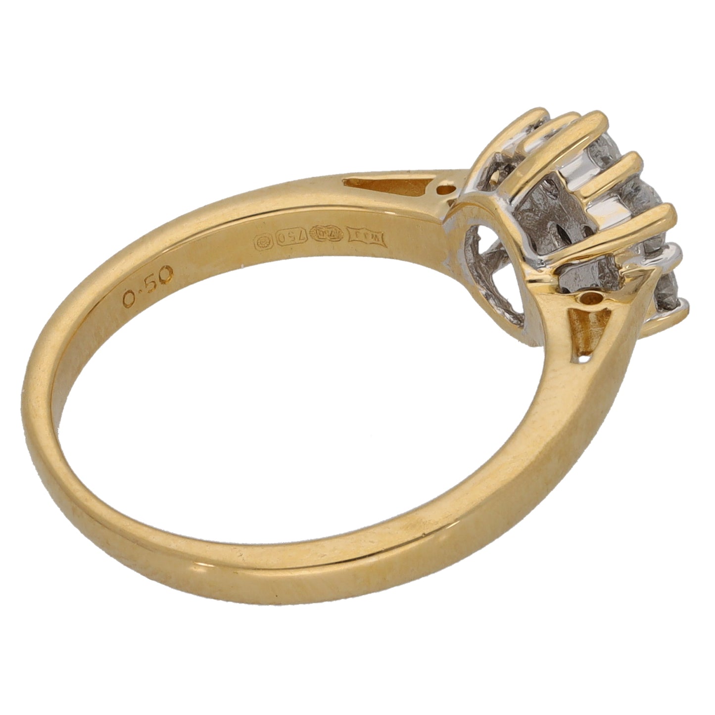 18ct Gold 0.50ct Diamond Cluster Ring Size L