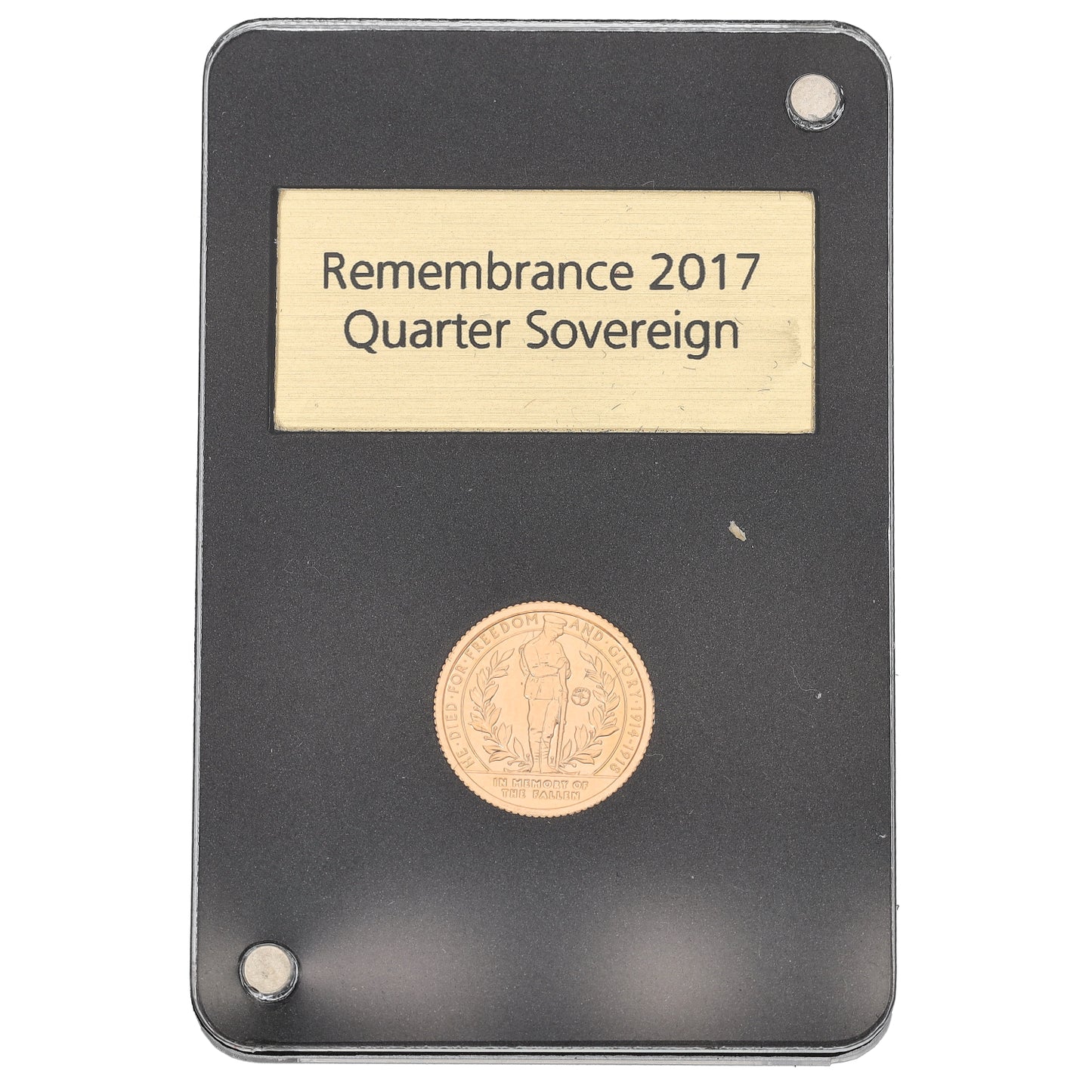 22ct Gold Queen Elizabeth Remembrance Quarter Sovereign Coin 2017