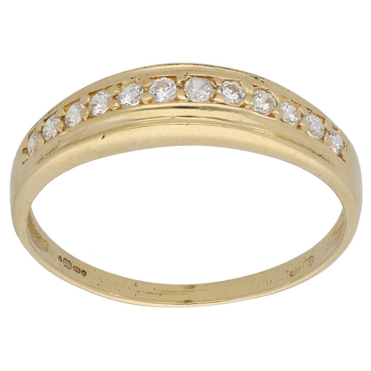9ct Gold Cubic Zirconia Half Eternity Ring Size T