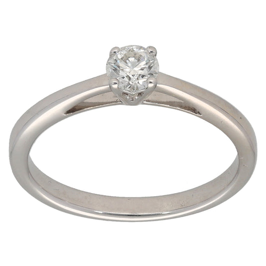 18ct White Gold 0.23ct Diamond Solitaire Ring Size L
