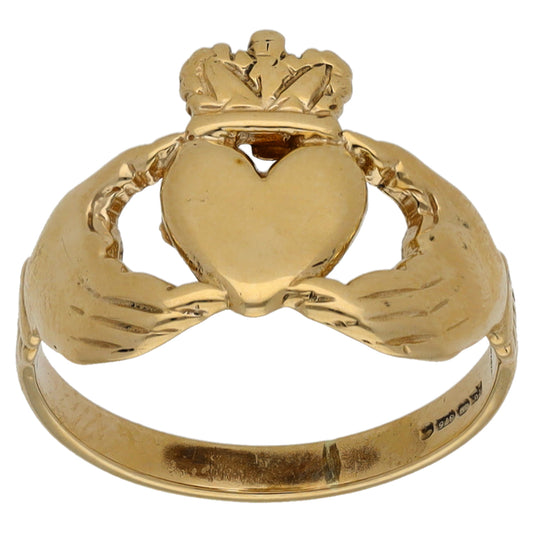 9ct Gold Claddagh Ring Size P