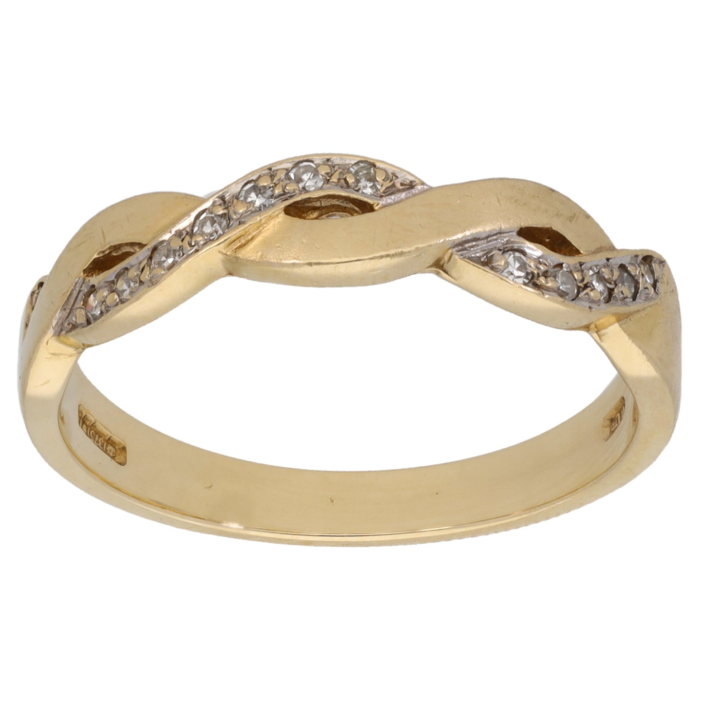9ct Gold 0.15ct Diamond Half Eternity Ring Size O