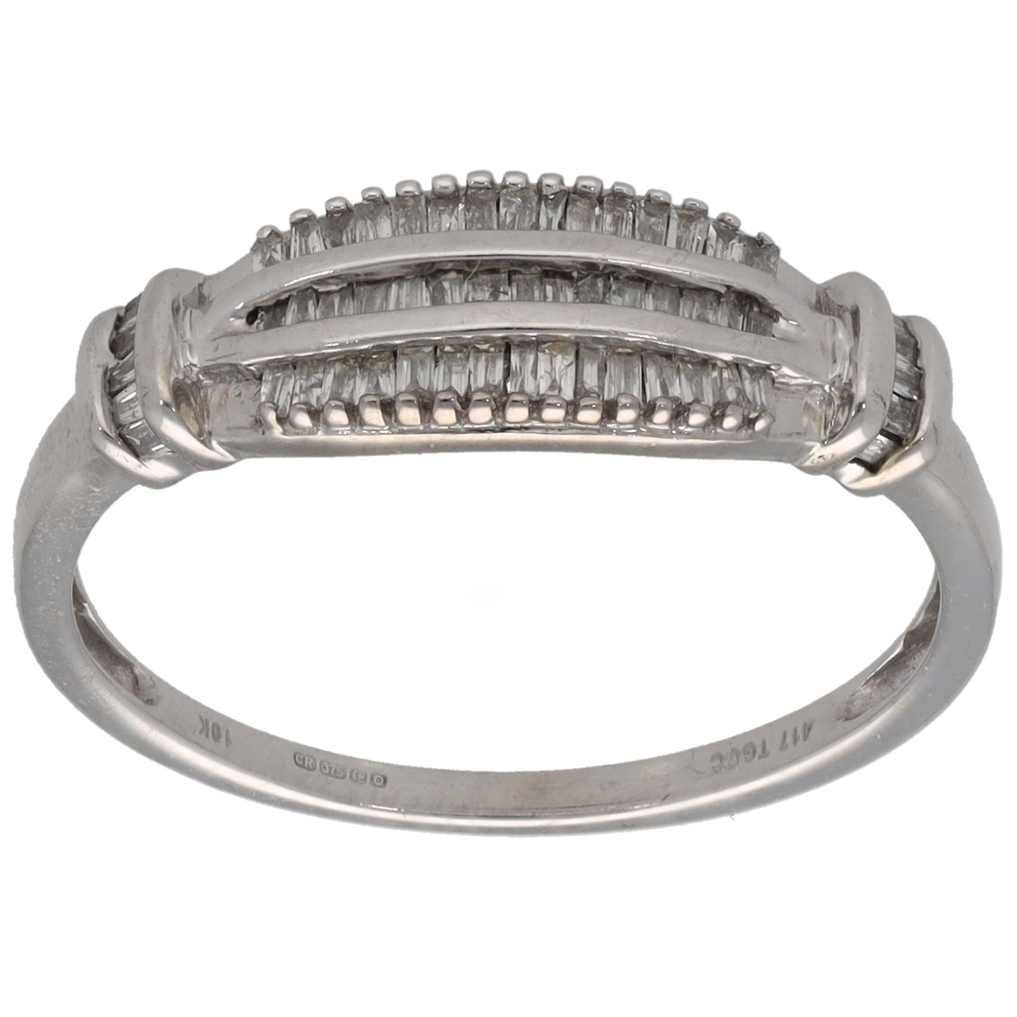 9ct White Gold 0.275ct Diamond Dress/Cocktail Ring Size N