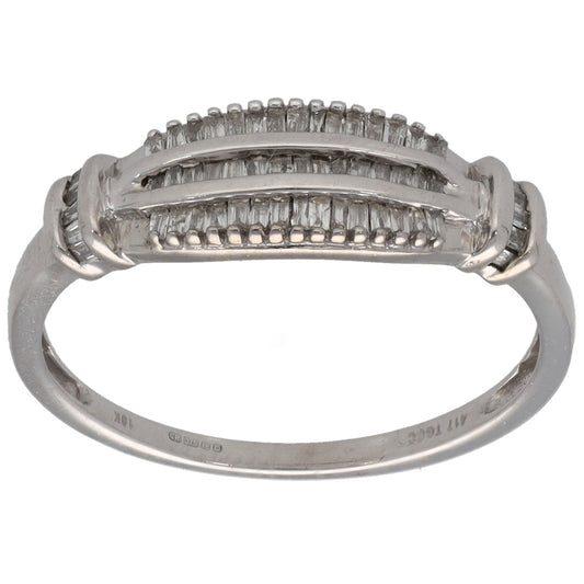 9ct White Gold 0.275ct Diamond Dress/Cocktail Ring Size N