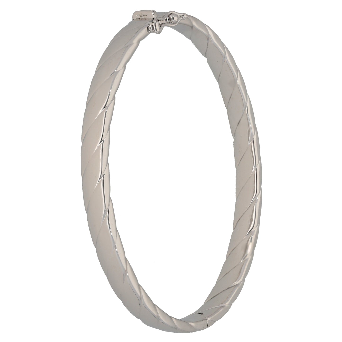 9ct White Gold Hinged/Clasp Bangle