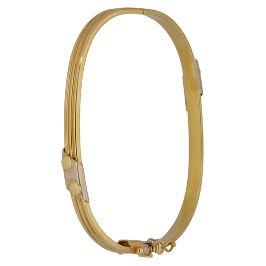 9ct Bi-Colour Gold Hinged/Clasp Bangle