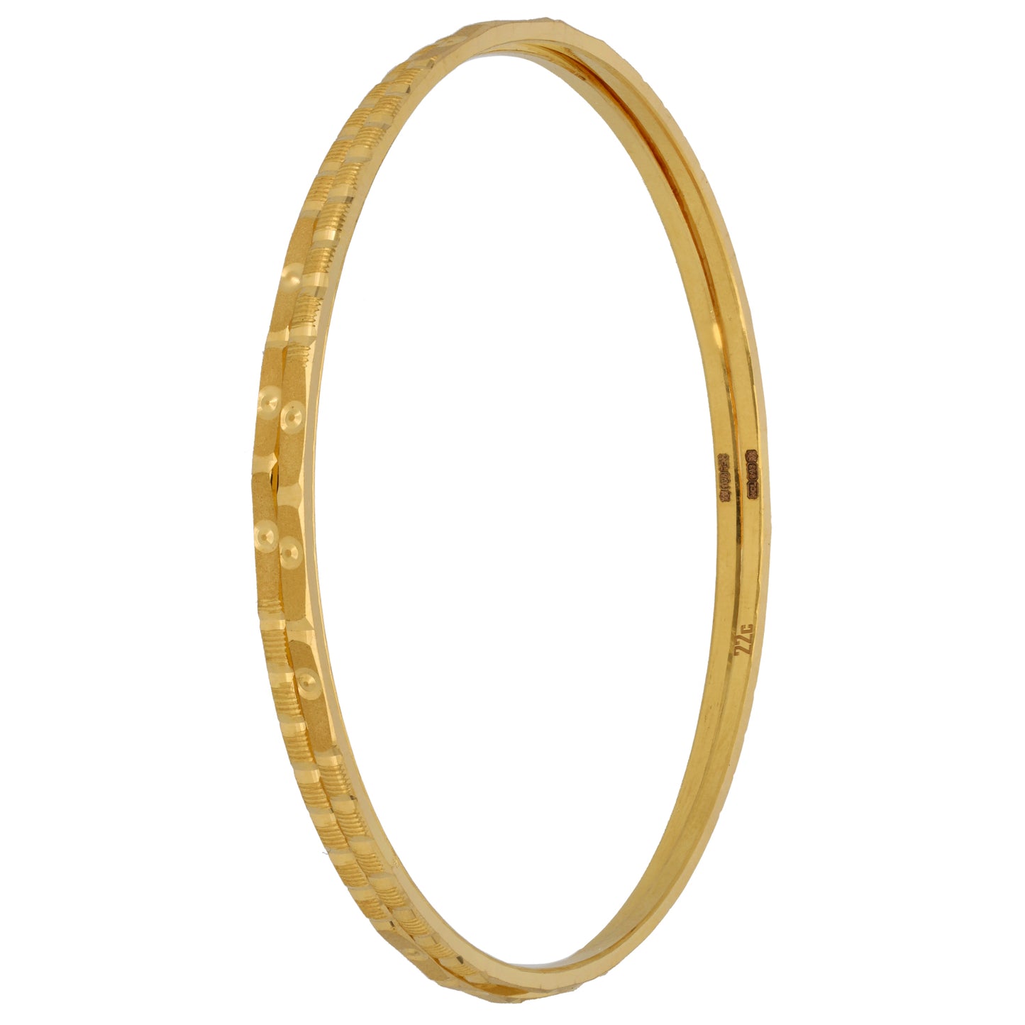 New 22ct Gold Ribbed Fancy Bangle