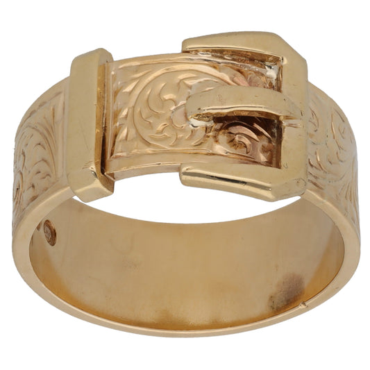 9ct Gold Buckle Ring Size R