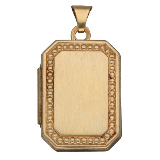 9ct Gold Patterned Locket Pendant