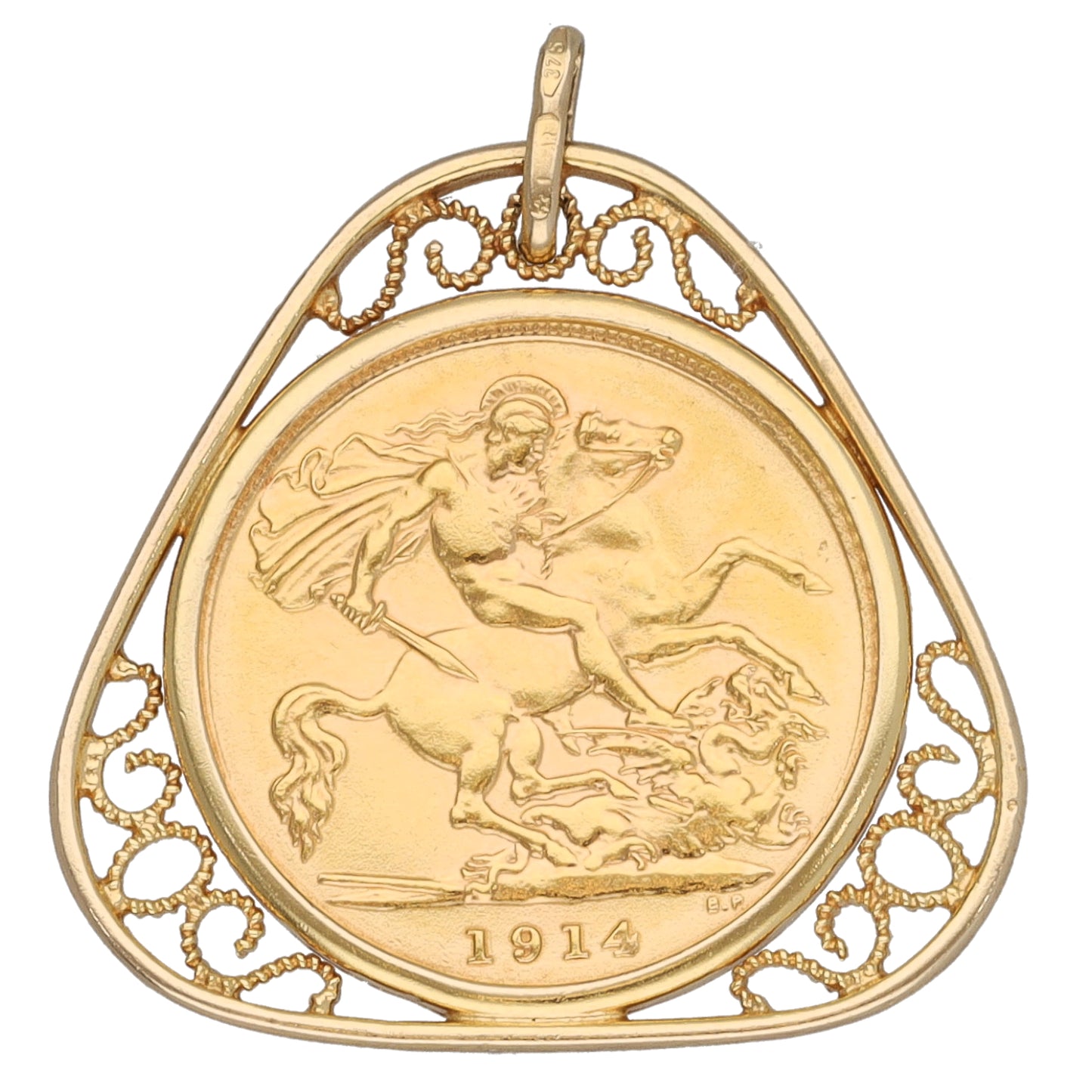 9ct Gold Half Sovereign Coin Pendant