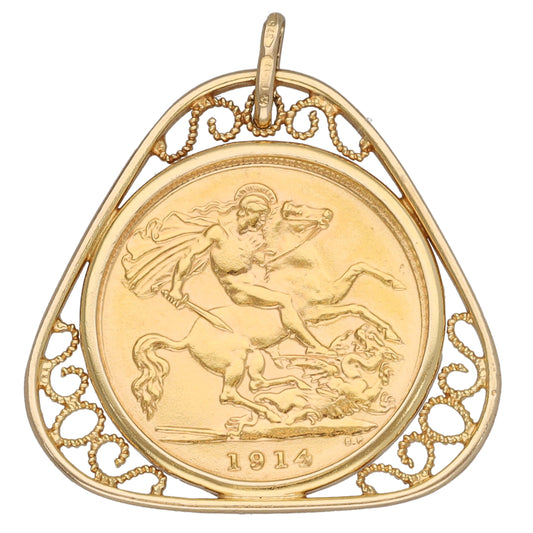 9ct Gold Half Sovereign Coin Pendant