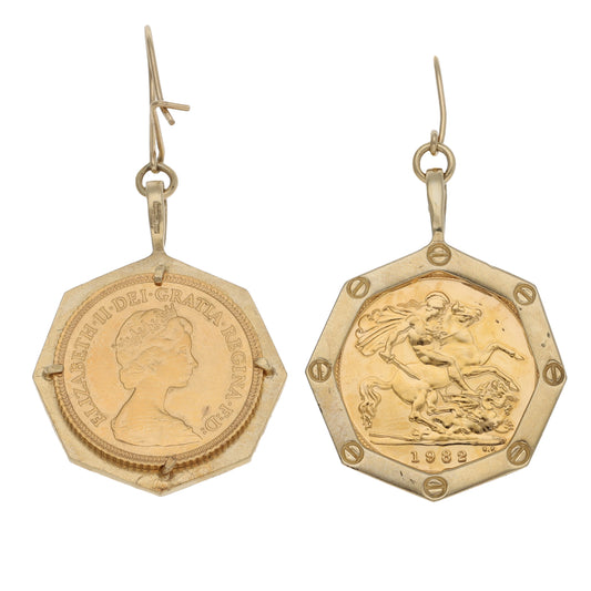 9ct Gold Coin Earrings