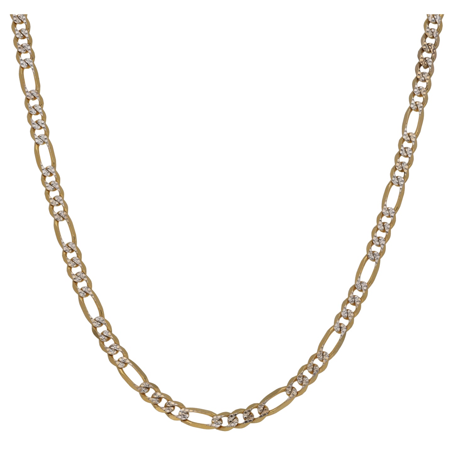 9ct Bi-Colour Gold Figaro Chain 18"