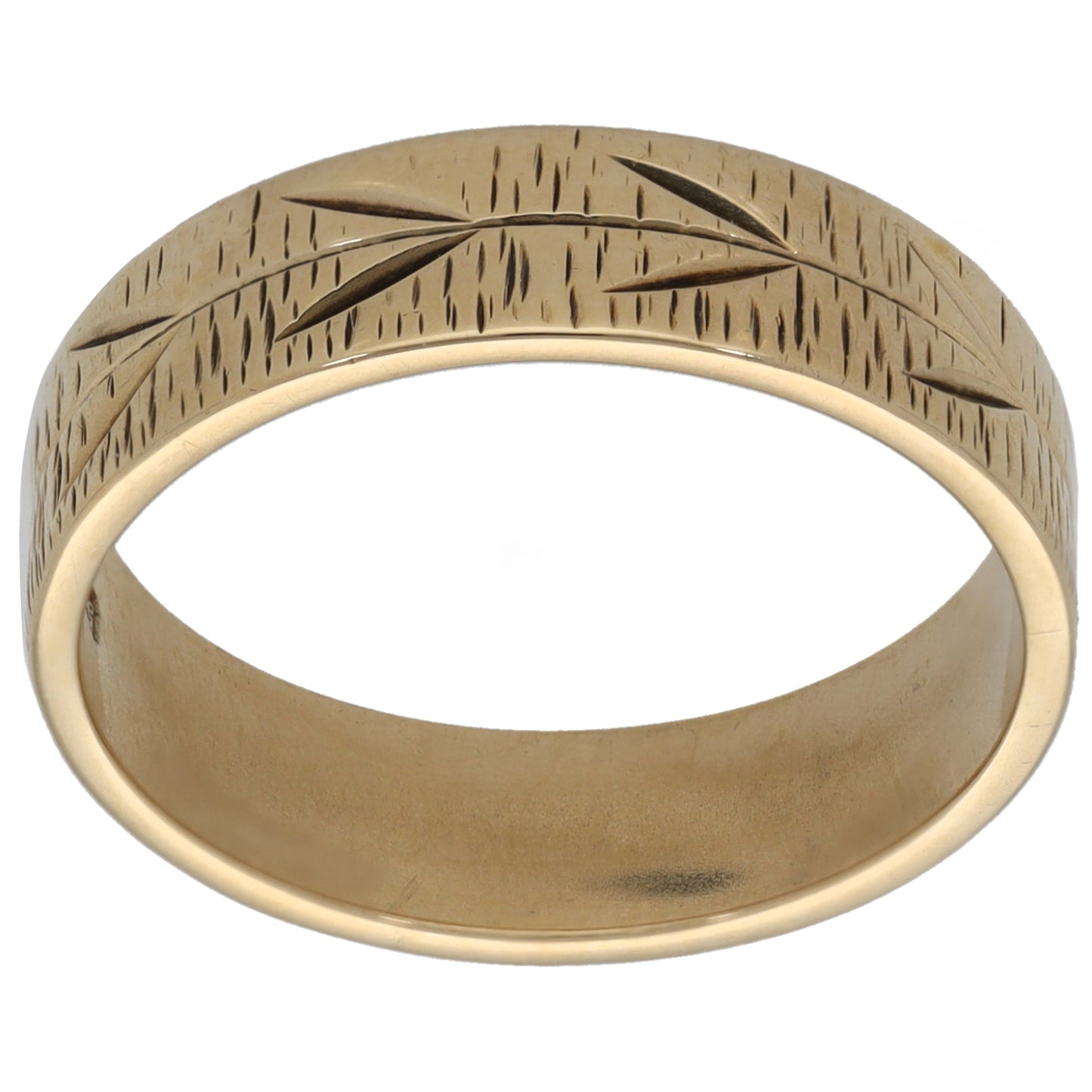 9ct Gold Patterned Wedding Ring Size N